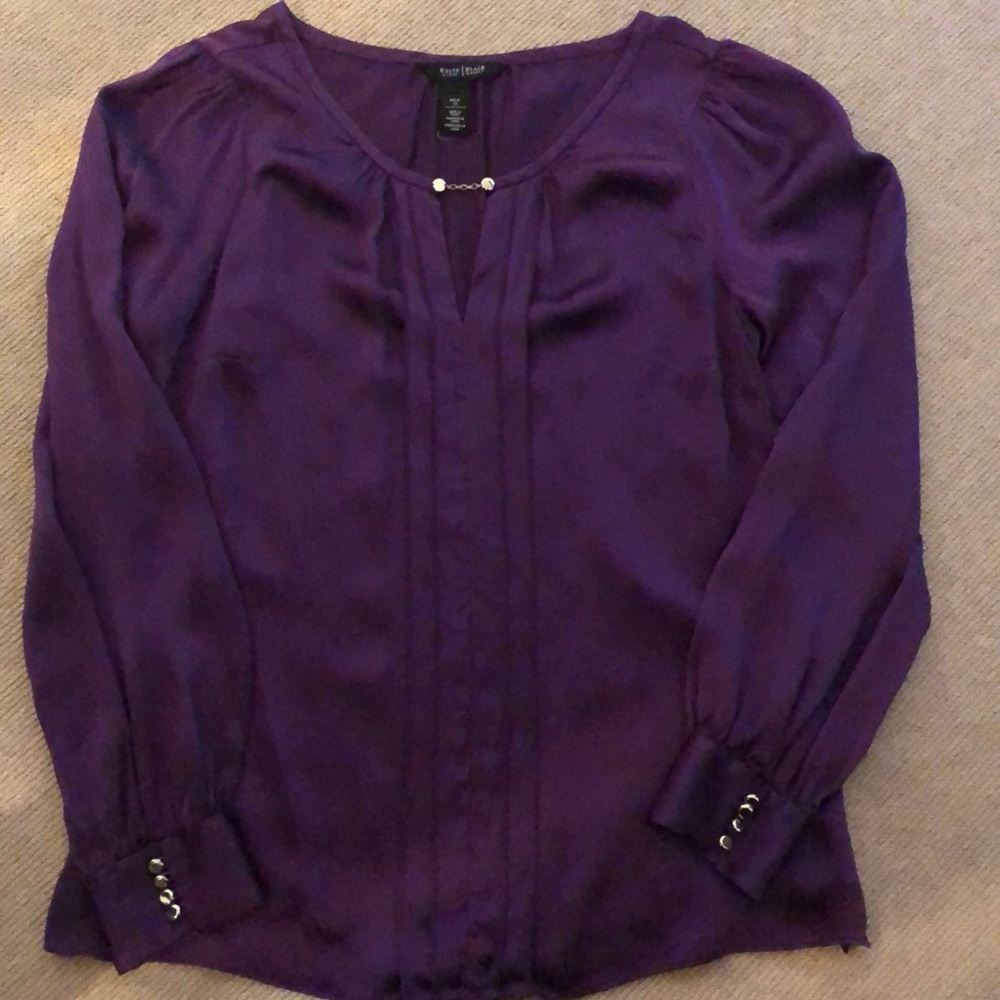 WHBM purple silk blouse - 12